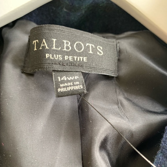 Talbots Plus Petite Plaid Blackwatch Wool Blend Blazer 14WP NWT - Picture 5 of 6